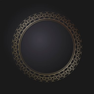 Dekoratif yuvarlak çerçeve tasarımı soyut çiçek desenli için. Daire kare. Şablon baskı kartları, davetiyeleri, kitaplar, tekstil, gravür, ahşap mobilyalar, sıcak dövme. Vektör.