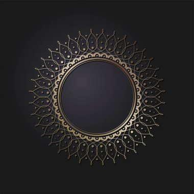 Dekoratif yuvarlak çerçeve tasarımı soyut çiçek desenli için. Daire kare. Şablon baskı kartları, davetiyeleri, kitaplar, tekstil, gravür, ahşap mobilyalar, sıcak dövme. Vektör.