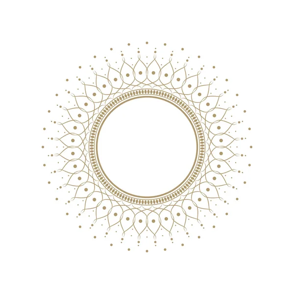 Marco Redondo Decorativo Para Diseño Con Patrón Floral Abstracto Marco — Vector de stock
