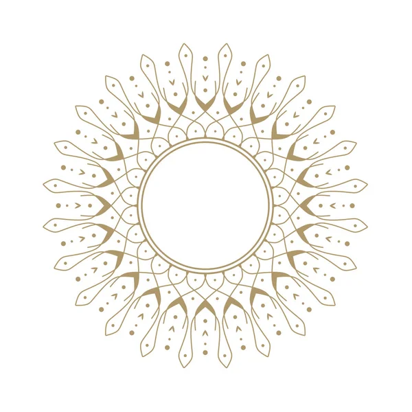 Cadru Rotund Decorativ Pentru Design Model Floral Abstract Cadru Cerc — Vector de stoc