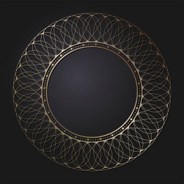 Dekoratif yuvarlak çerçeve tasarımı soyut çiçek desenli için. Daire kare. Şablon vektör.