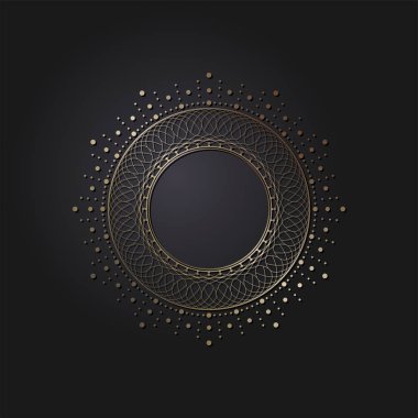 Dekoratif yuvarlak çerçeve tasarımı soyut çiçek desenli için. Daire kare. Şablon vektör.