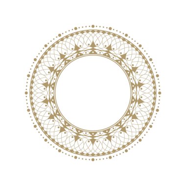 Dekoratif yuvarlak çerçeve tasarımı soyut çiçek desenli için. Daire kare. Şablon vektör.