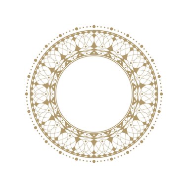 Dekoratif yuvarlak çerçeve tasarımı soyut çiçek desenli için. Daire kare. Şablon vektör.