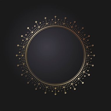 Dekoratif yuvarlak çerçeve tasarımı soyut çiçek desenli için. Daire kare. Şablon vektör.