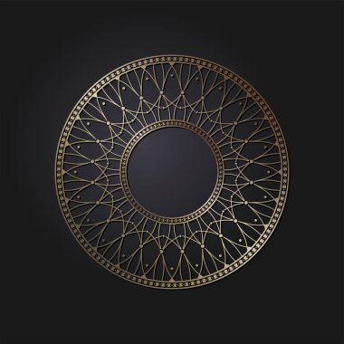 Dekoratif yuvarlak çerçeve tasarımı soyut çiçek desenli için. Daire kare. Şablon vektör.