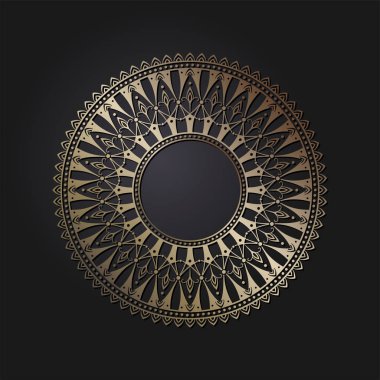 Dekoratif yuvarlak çerçeve tasarımı soyut çiçek desenli için. Daire kare. Şablon vektör.