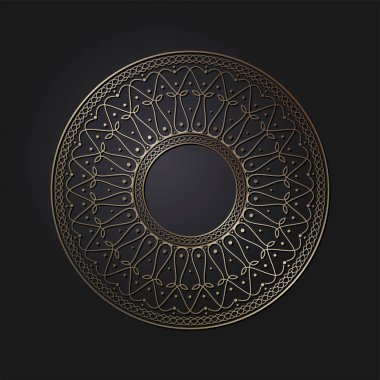 Dekoratif yuvarlak çerçeve tasarımı soyut çiçek desenli için. Daire kare. Şablon vektör.