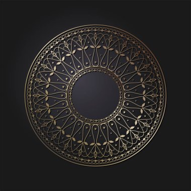 Dekoratif yuvarlak çerçeve tasarımı soyut çiçek desenli için. Daire kare. Şablon vektör.