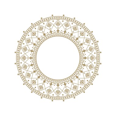 Dekoratif yuvarlak çerçeve tasarımı soyut çiçek desenli için. Daire kare. Şablon vektör.