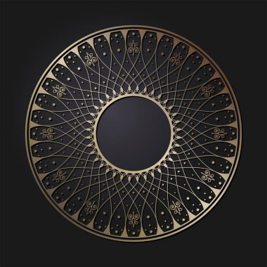 Dekoratif yuvarlak çerçeve tasarımı soyut çiçek desenli için. Daire kare. Şablon vektör.