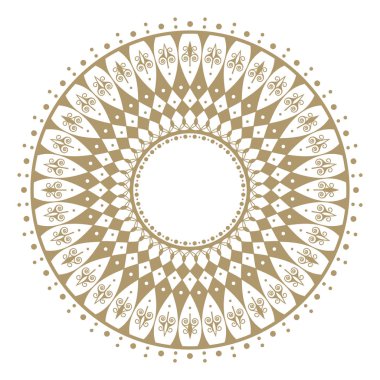 Dekoratif yuvarlak çerçeve tasarımı soyut çiçek desenli için. Daire kare. Şablon vektör.