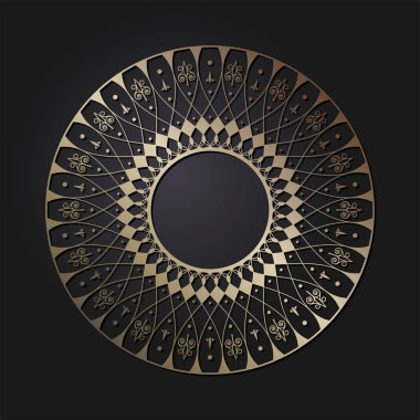 Dekoratif yuvarlak çerçeve tasarımı soyut çiçek desenli için. Daire kare. Şablon vektör.