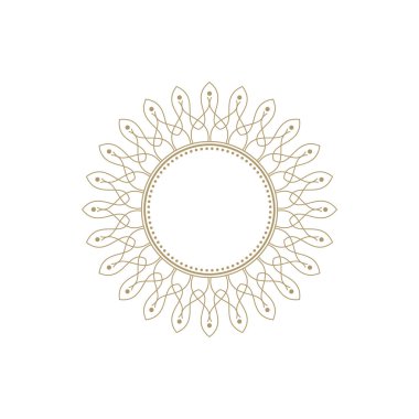 Dekoratif yuvarlak çerçeve tasarımı soyut çiçek desenli için. Daire kare. Şablon vektör.