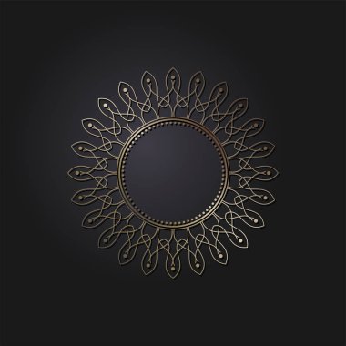 Dekoratif yuvarlak çerçeve tasarımı soyut çiçek desenli için. Daire kare. Şablon vektör.