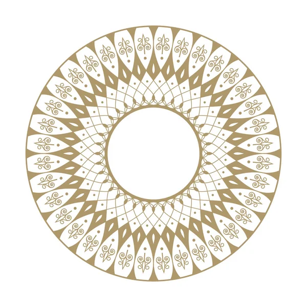Dekorativa Rund Ram För Design Med Abstrakt Blommönster Cirkel Ram — Stock vektor