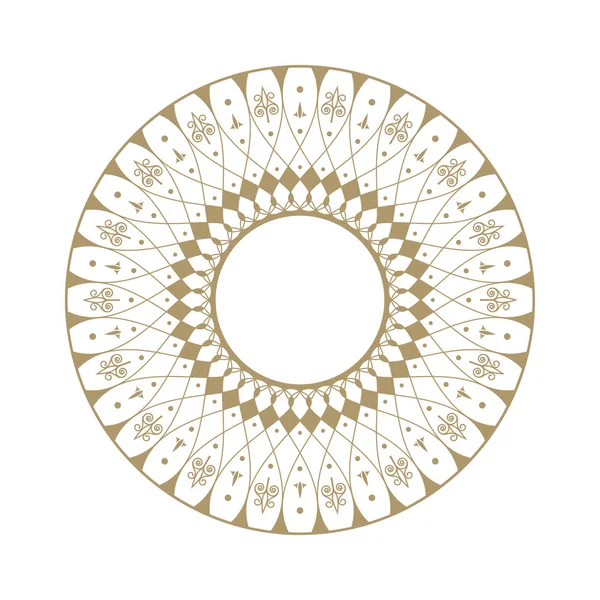 Decoratieve Ronde Frame Voor Design Met Abstract Floral Patroon Cirkelframe — Stockvector