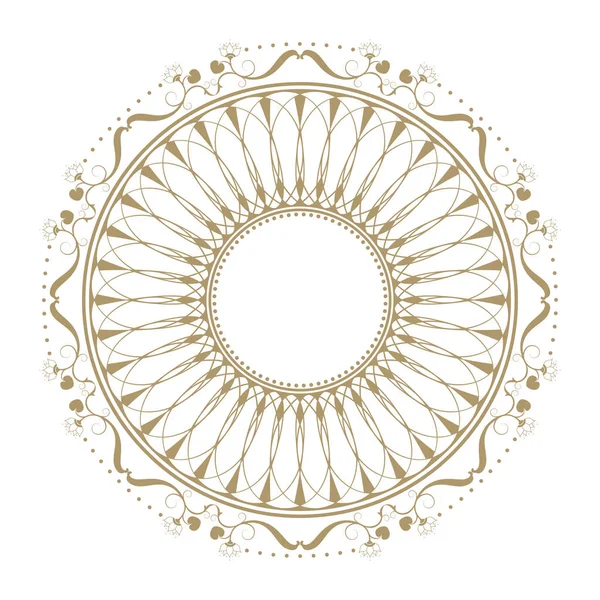 Διακοσμητικό Στρογγυλό Πλαίσιο Για Σχεδιασμό Floral Στολίδι Πλαίσιο Κύκλο Ένα — Διανυσματικό Αρχείο