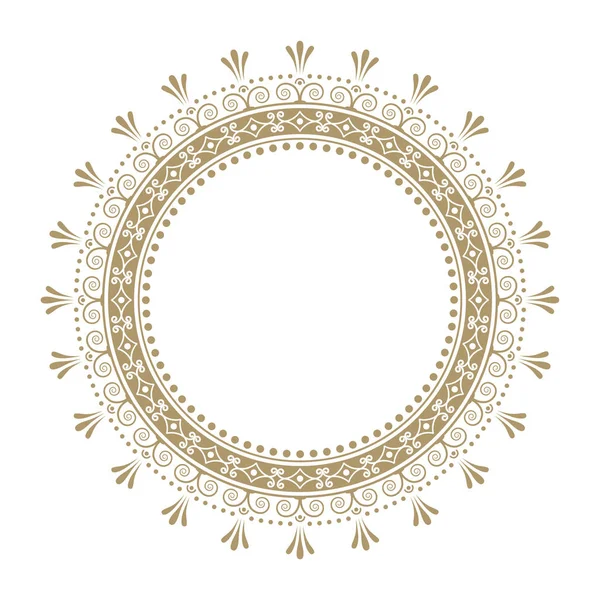 Moldura Redonda Decorativa Para Design Com Ornamento Floral Moldura Circular —  Vetores de Stock