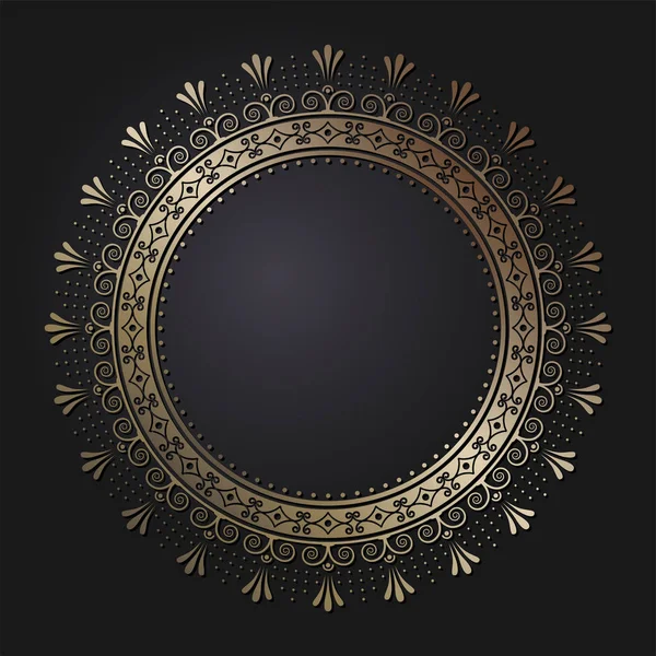 Cadre Rond Décoratif Pour Conception Avec Ornement Floral Cadre Circulaire — Image vectorielle