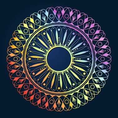 Dekoratif yuvarlak çerçeve çiçek süsleme ile tasarımı için. Yazdırma kartpostallar, davetiyeler, kitap, tekstiller için için bir şablon. Vektör.