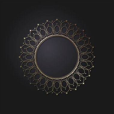 Dekoratif yuvarlak çerçeve tasarımı soyut çiçek desenli için. Daire kare. Şablon vektör.