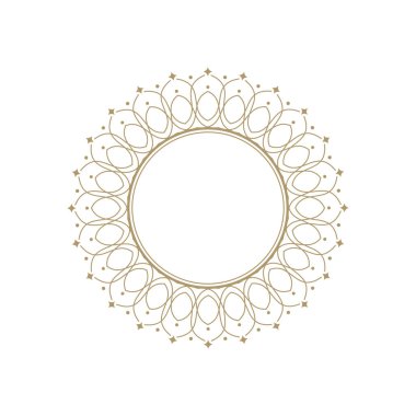 Dekoratif yuvarlak çerçeve tasarımı soyut çiçek desenli için. Daire kare. Şablon vektör.
