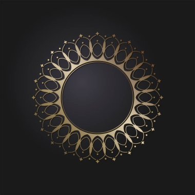 Dekoratif yuvarlak çerçeve tasarımı soyut çiçek desenli için. Daire kare. Şablon vektör.