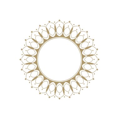 Dekoratif yuvarlak çerçeve tasarımı soyut çiçek desenli için. Daire kare. Şablon vektör.