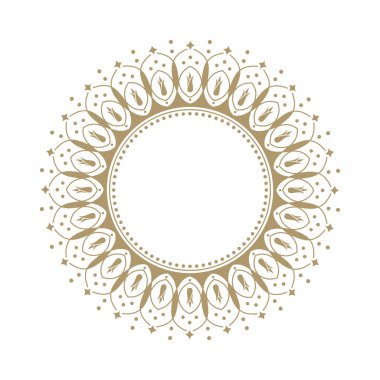 Dekoratif yuvarlak çerçeve tasarımı soyut çiçek desenli için. Daire kare. Şablon vektör.