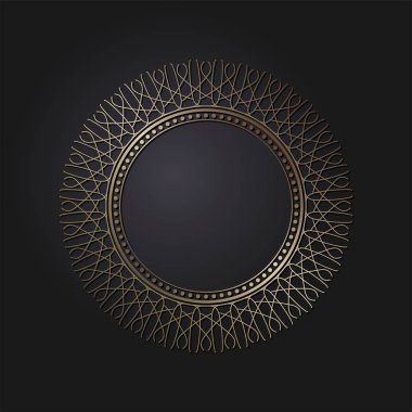 Dekoratif yuvarlak çerçeve tasarımı soyut çiçek desenli için. Daire kare. Şablon vektör.