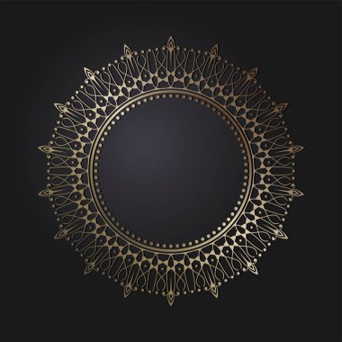 Dekoratif yuvarlak çerçeve tasarımı soyut çiçek desenli için. Daire kare. Şablon vektör.