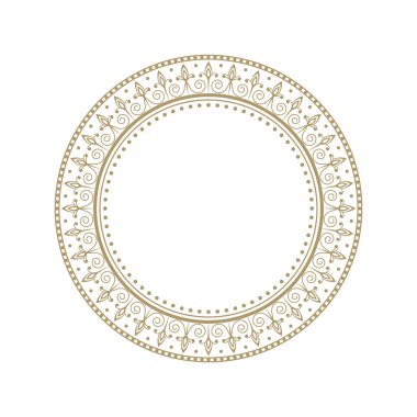 Dekoratif yuvarlak çerçeve tasarımı soyut çiçek desenli için. Daire kare. Şablon vektör.