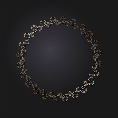 Dekoratif yuvarlak çerçeve tasarımı soyut çiçek desenli için. Daire kare. Şablon vektör.