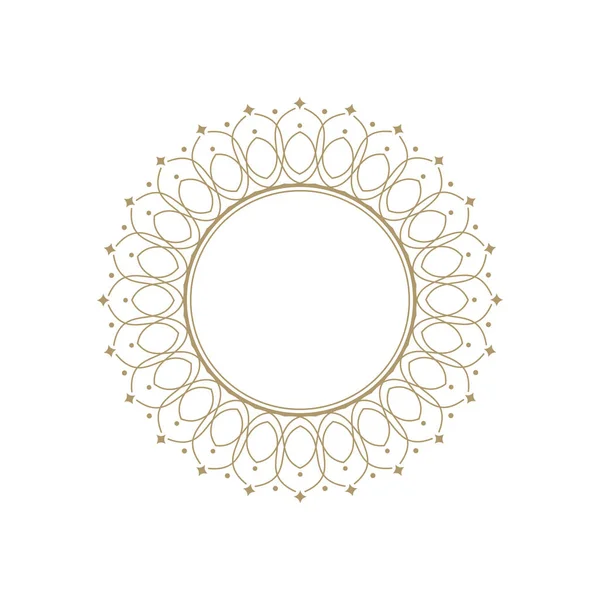 Cadru Rotund Decorativ Pentru Design Model Floral Abstract Cadru Cerc — Vector de stoc