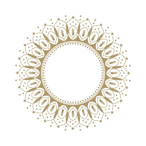 Dekoratif yuvarlak çerçeve tasarımı soyut çiçek desenli için. Daire kare. Şablon vektör.
