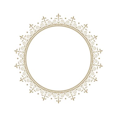 Dekoratif yuvarlak çerçeve tasarımı soyut çiçek desenli için. Daire kare. Şablon vektör.