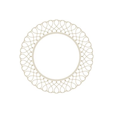 Dekoratif yuvarlak çerçeve tasarımı soyut çiçek desenli için. Daire kare. Şablon vektör.