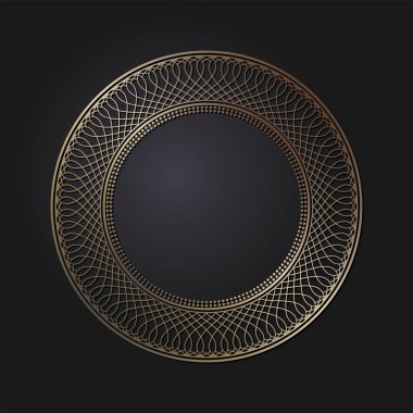 Dekoratif yuvarlak çerçeve tasarımı soyut çiçek desenli için. Daire kare. Şablon vektör.