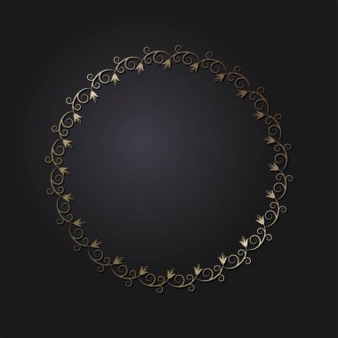 Dekoratif yuvarlak çerçeve tasarımı soyut çiçek desenli için. Daire kare. Şablon vektör.