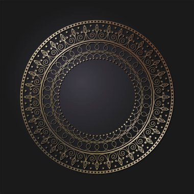 Dekoratif yuvarlak çerçeve tasarımı soyut çiçek desenli için. Daire kare. Şablon vektör.