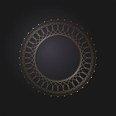 Dekoratif yuvarlak çerçeve tasarımı soyut çiçek desenli için. Daire kare. Şablon vektör.