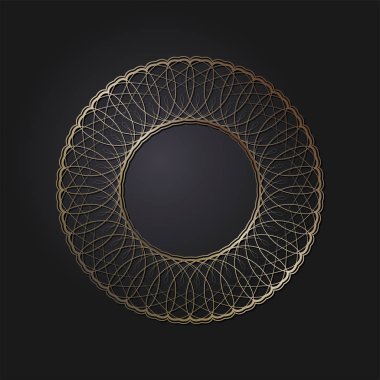 Dekoratif yuvarlak çerçeve tasarımı soyut çiçek desenli için. Daire kare. Şablon vektör.