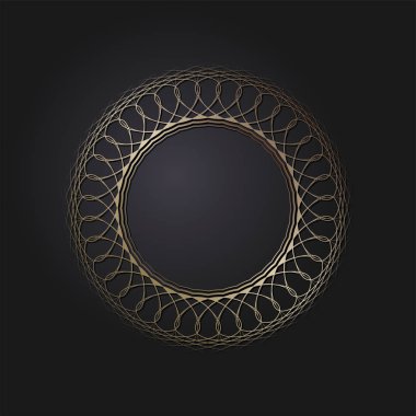 Dekoratif yuvarlak çerçeve tasarımı soyut çiçek desenli için. Daire kare. Şablon vektör.