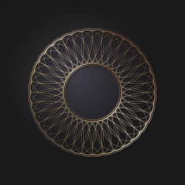 Dekoratif yuvarlak çerçeve tasarımı soyut çiçek desenli için. Daire kare. Şablon vektör.