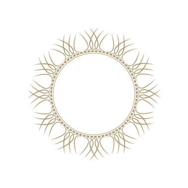 Dekoratif yuvarlak çerçeve tasarımı soyut çiçek desenli için. Daire kare. Şablon vektör.