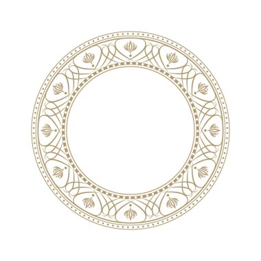 Dekoratif yuvarlak çerçeve tasarımı soyut çiçek desenli için. Daire kare. Şablon vektör.