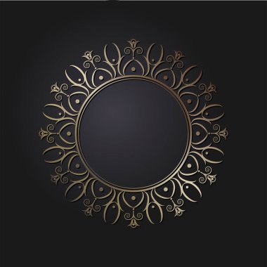 Dekoratif yuvarlak çerçeve tasarımı soyut çiçek desenli için. Daire kare. Şablon vektör.