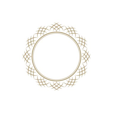 Dekoratif yuvarlak çerçeve tasarımı soyut çiçek desenli için. Daire kare. Şablon vektör.