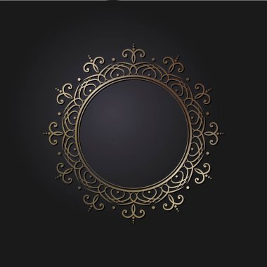 Dekoratif yuvarlak çerçeve tasarımı soyut çiçek desenli için. Daire kare. Şablon vektör.
